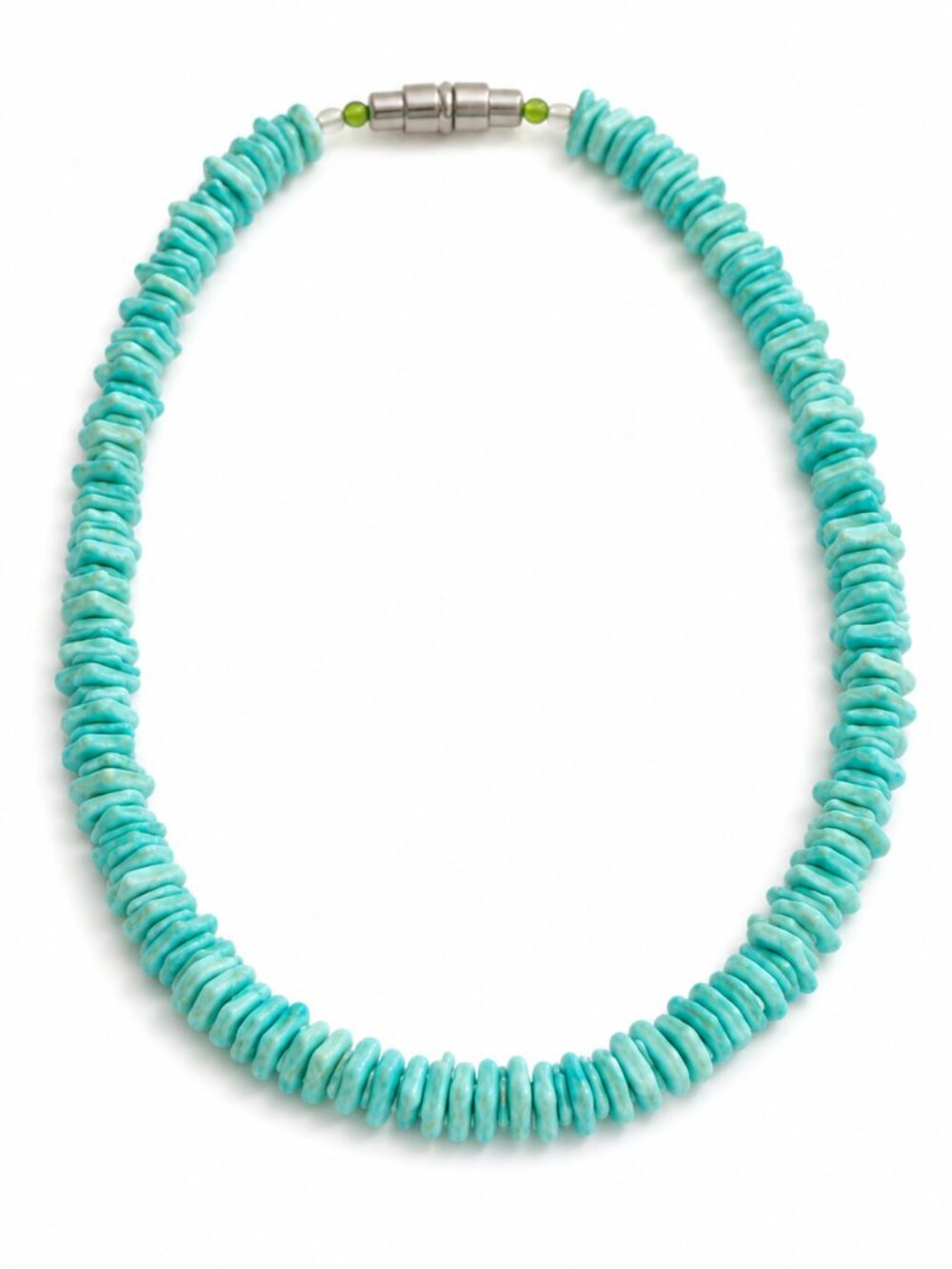 Turquoise Chip Bead Strand Necklace | Natural Organic Coastal Style 15”